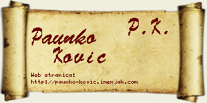 Paunko Ković vizit kartica